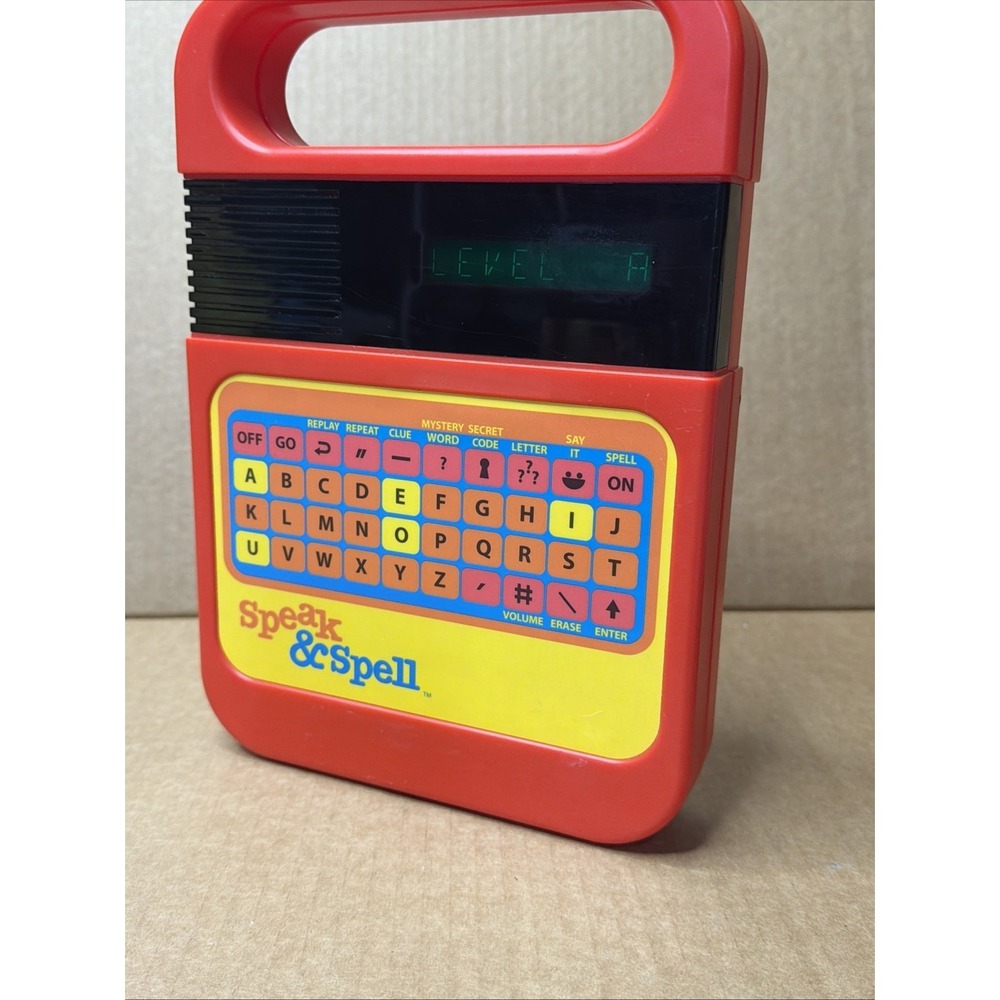 Speak & Spell Electronic Game Tested Works Spelling Red Yellow Retro Style
